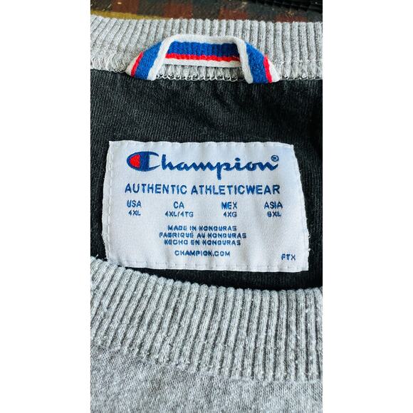 Champion Gray Crewneck Sweatshirt 4XL Basic Essential Retro Fit USA - Picture 4 of 4